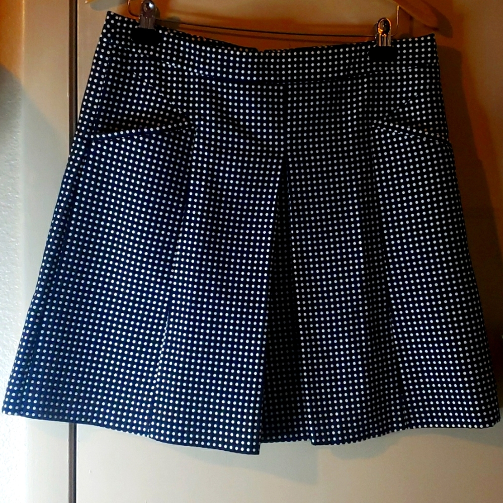 Chaus Navy Blue polka-dot A-line Skirt